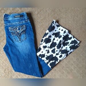 Vigoss The New York Jeans Custom Flare Cowprint Sz 11/12 EUC